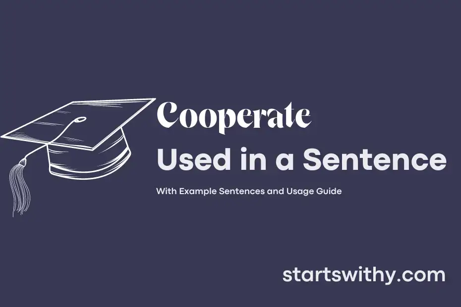 sentence with Cooperate