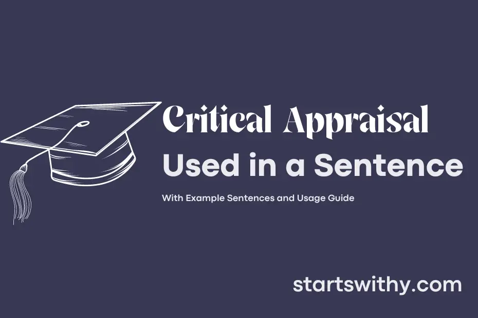 CRITICAL APPRAISAL In A Sentence Examples 21 Ways To Use Critical pdf-critical-appraisal-of-medical-literature-second-update