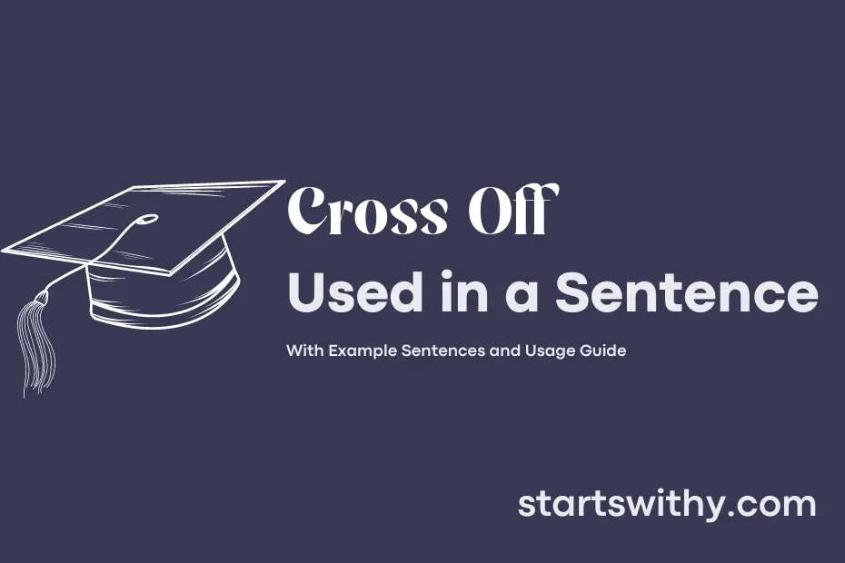 sentence with Cross Off