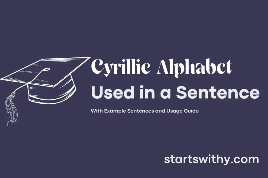 sentence with Cyrillic Alphabet