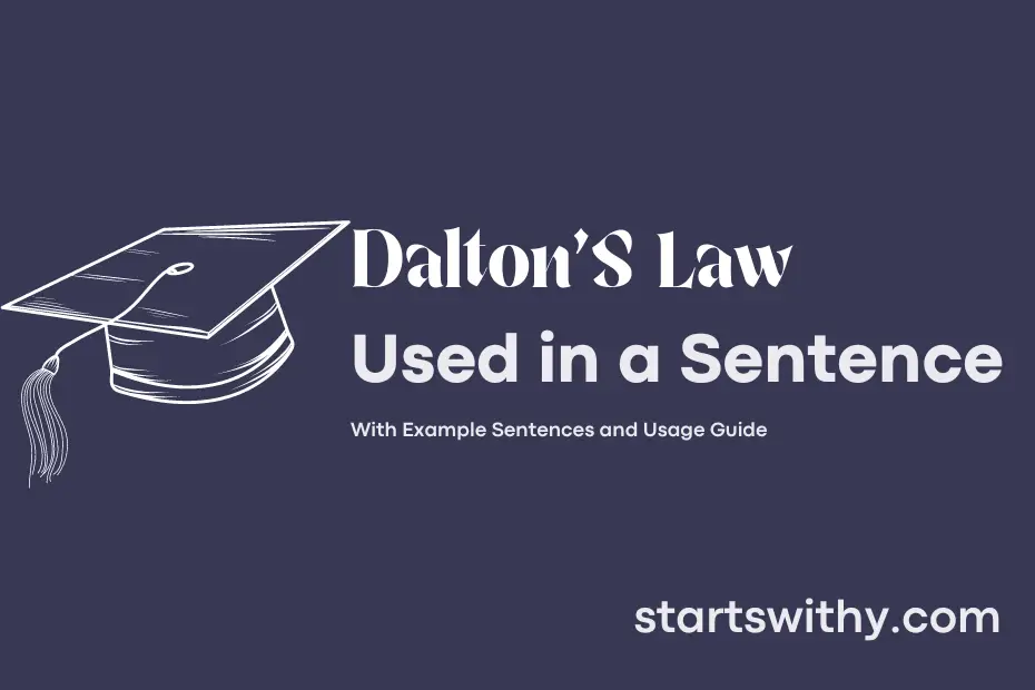 sentence with Dalton'S Law