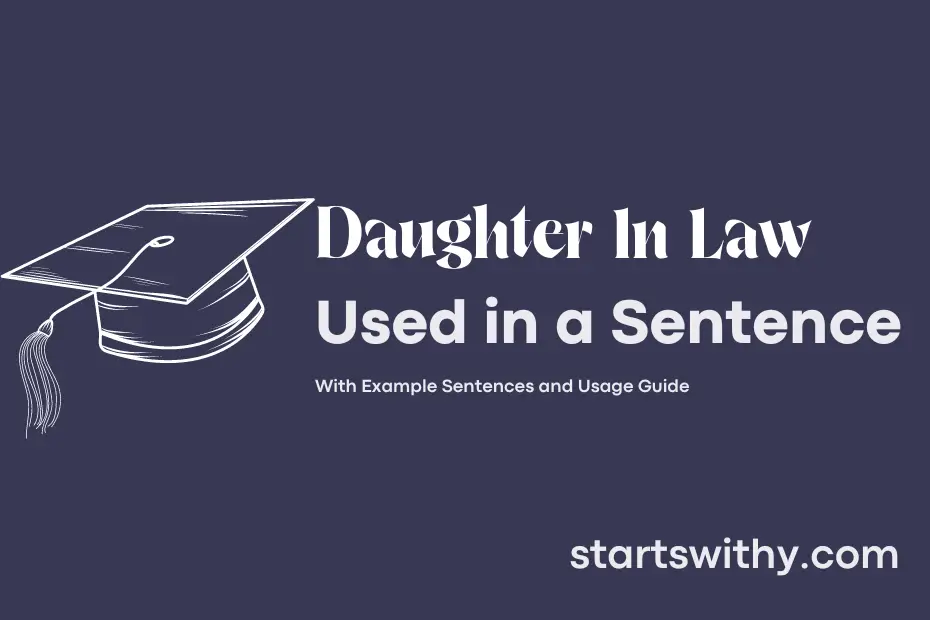 sentence with Daughter In Law