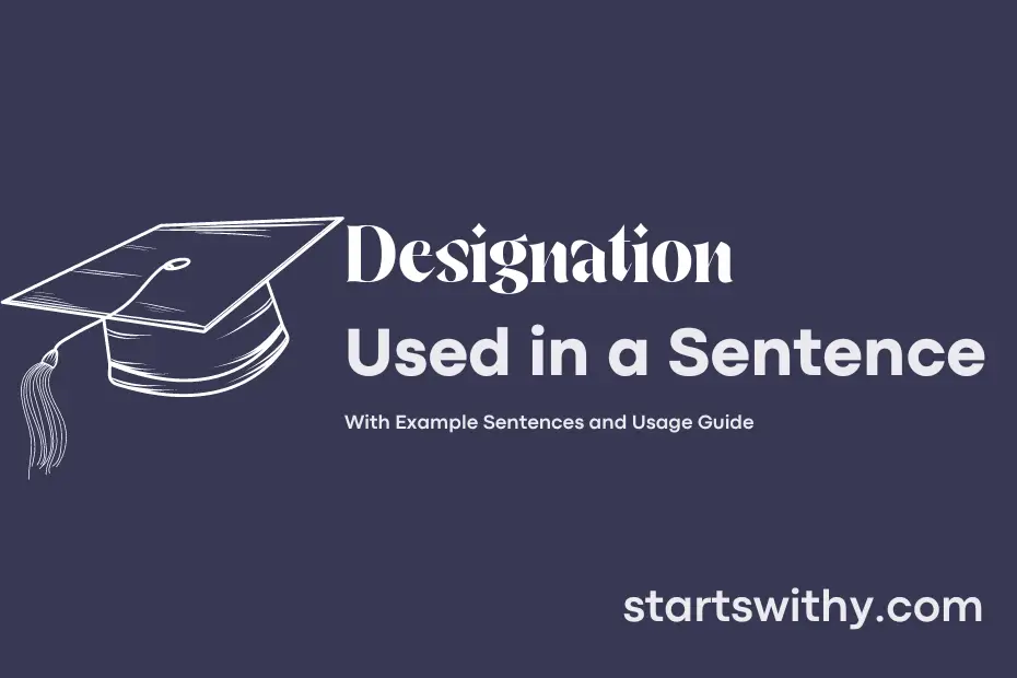sentence with Designation