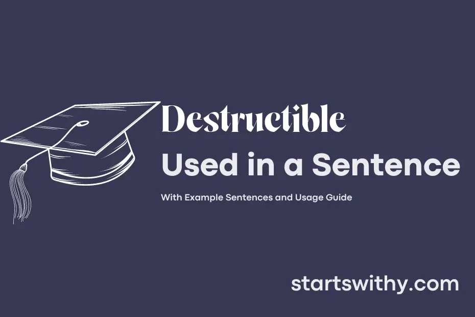 sentence with Destructible
