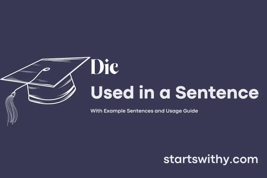 sentence with Die