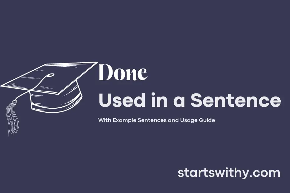sentence with Done