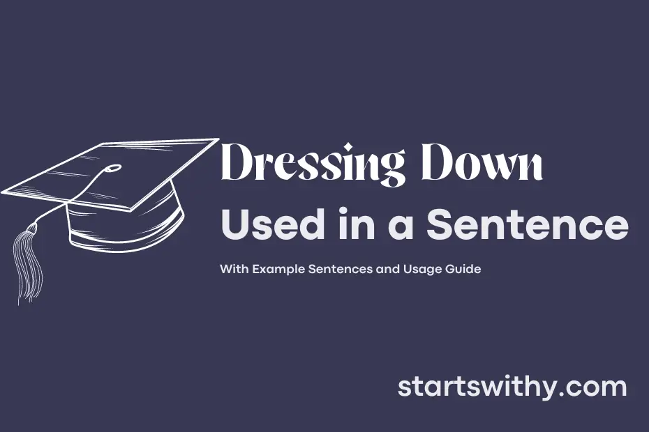 sentence with Dressing Down