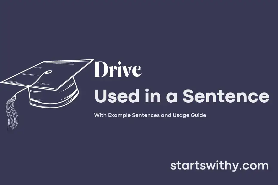 sentence with Drive