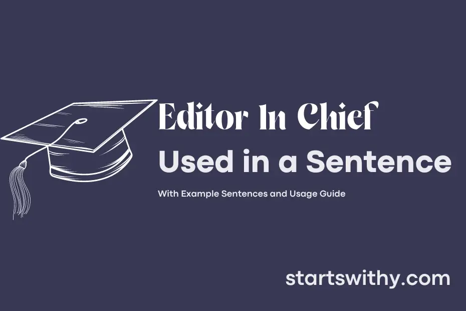sentence with Editor In Chief