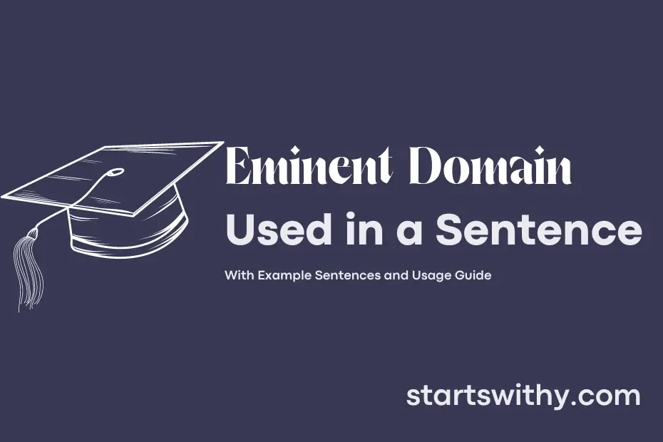 sentence with Eminent Domain