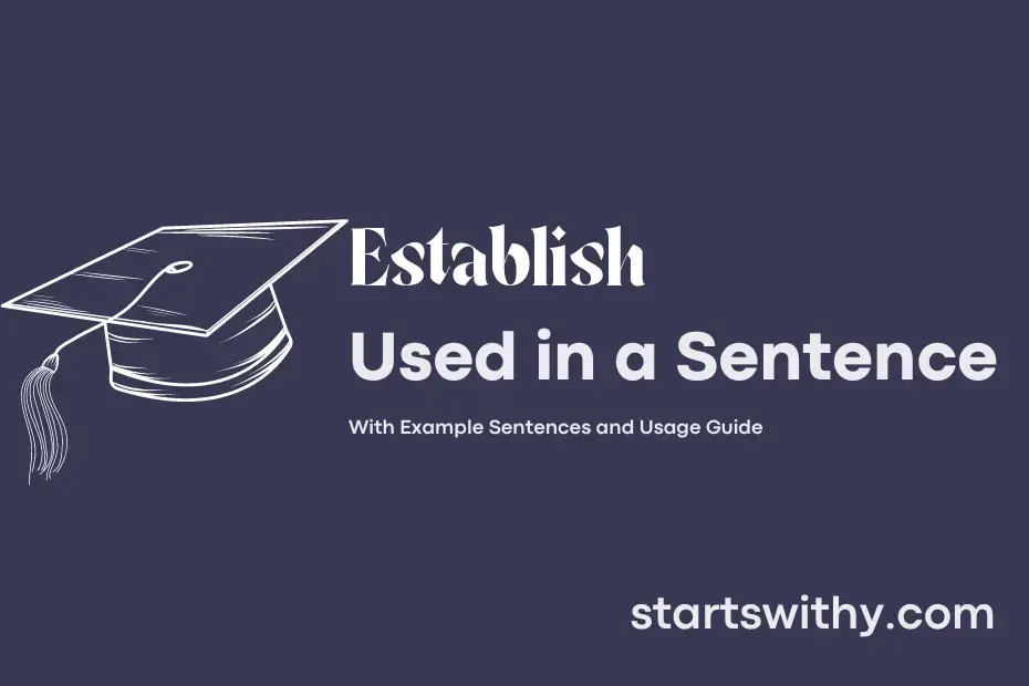 sentence with Establish