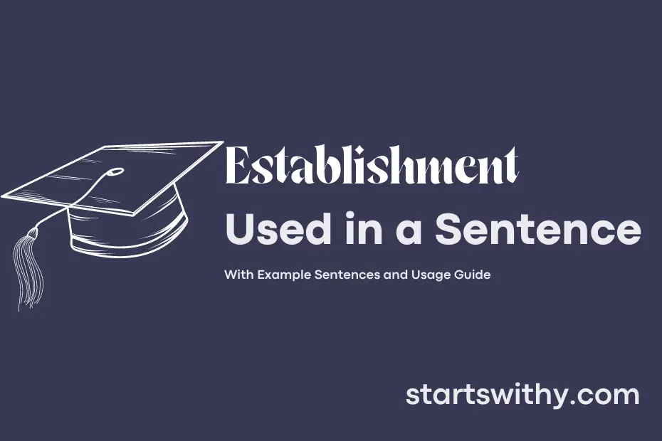 sentence with Establishment