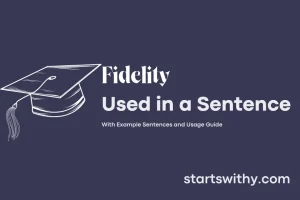 FIDELITY in a Sentence Examples: 21 Ways to Use Fidelity