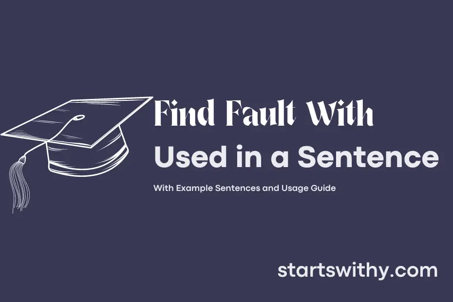 sentence with Find Fault With
