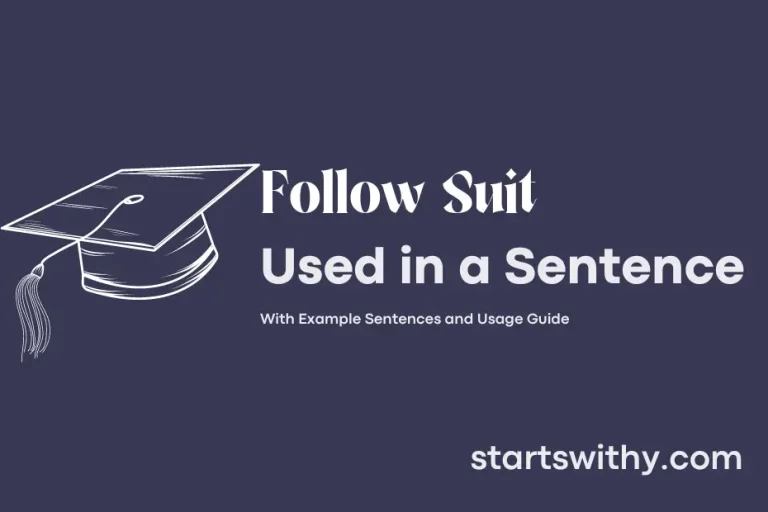 FOLLOW SUIT in a Sentence Examples 21 Ways to Use Follow Suit