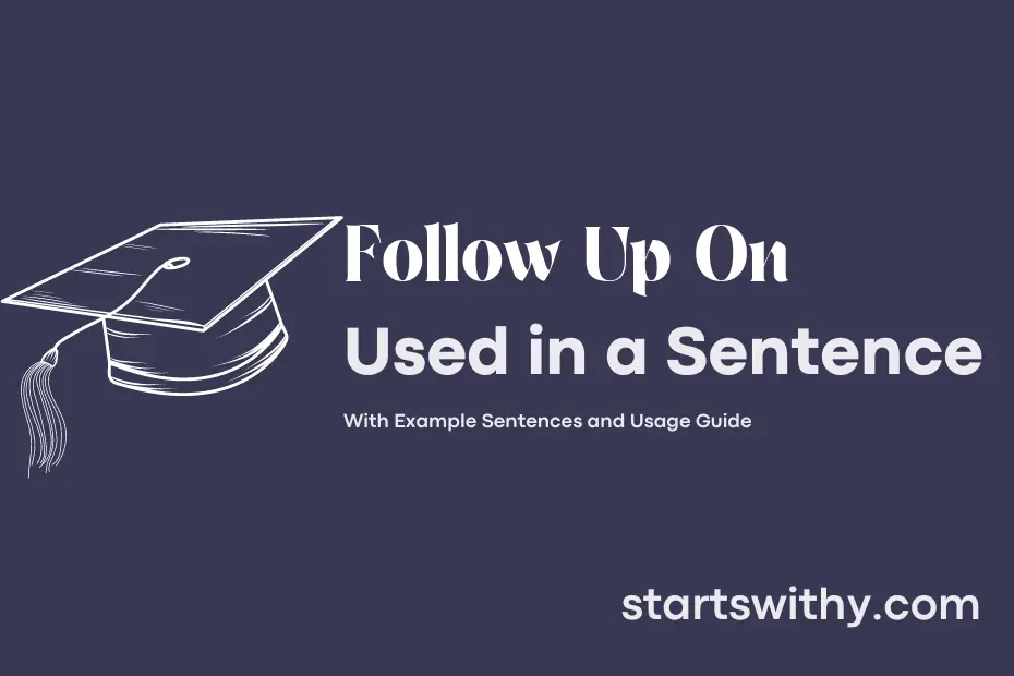 sentence with Follow Up On
