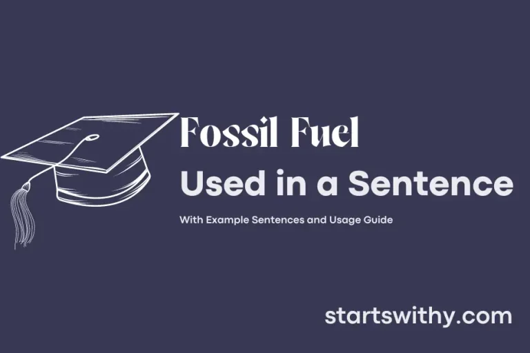 Use Fossil Fuel In A Sentence