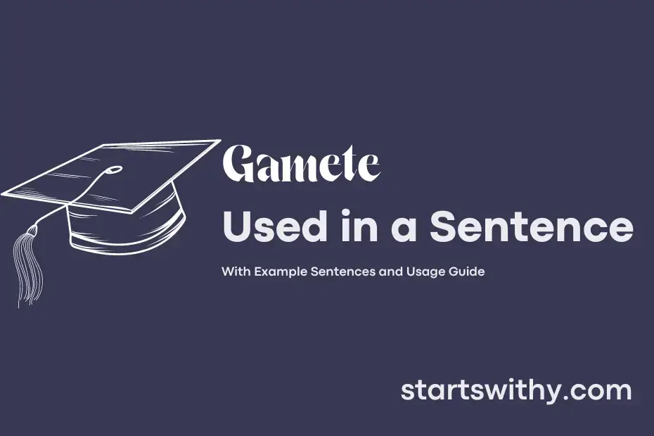 sentence with Gamete