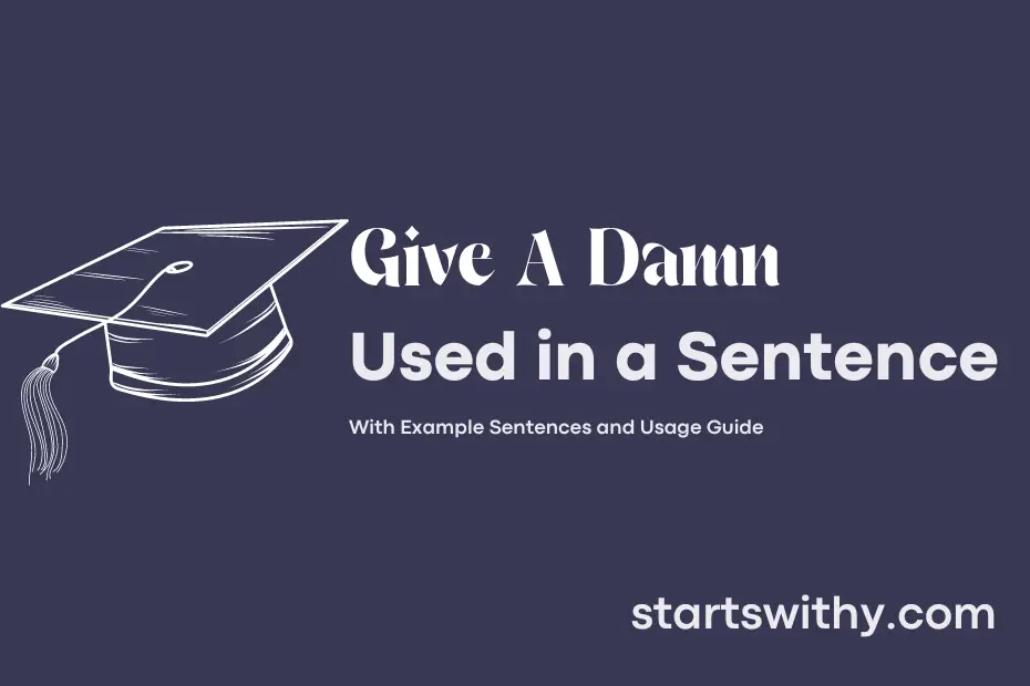 sentence with Give A Damn