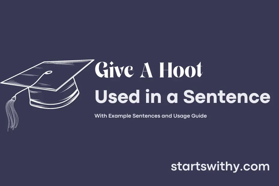 sentence with Give A Hoot