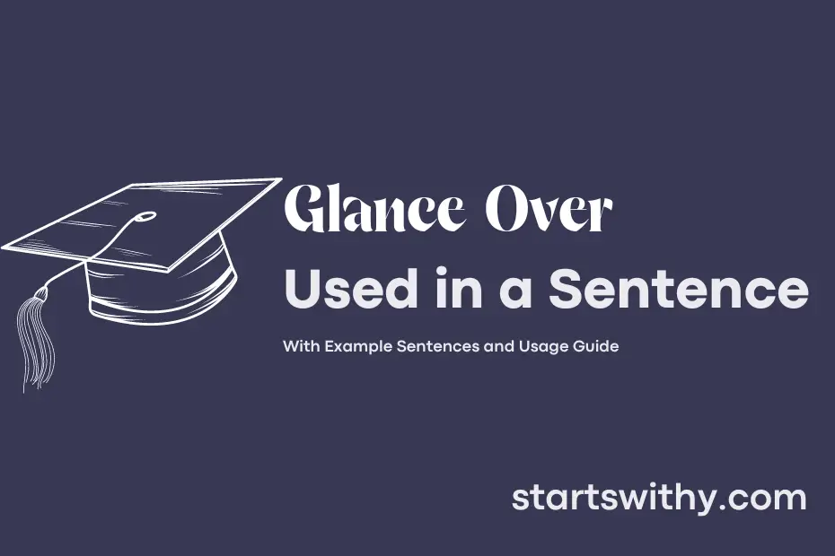 sentence with Glance Over