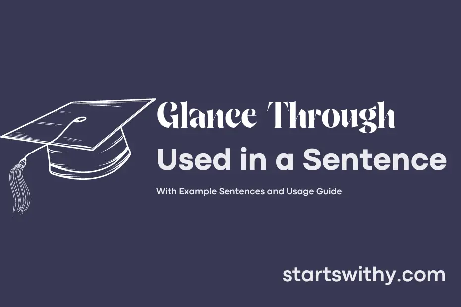 sentence with Glance Through