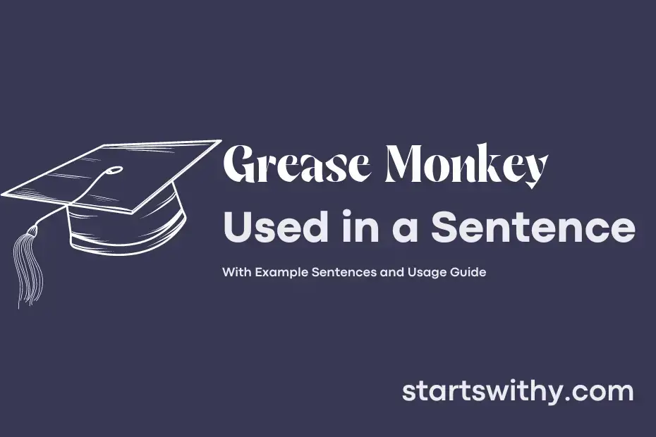 GREASE MONKEY in a Sentence Examples: 21 Ways to Use Grease Monkey