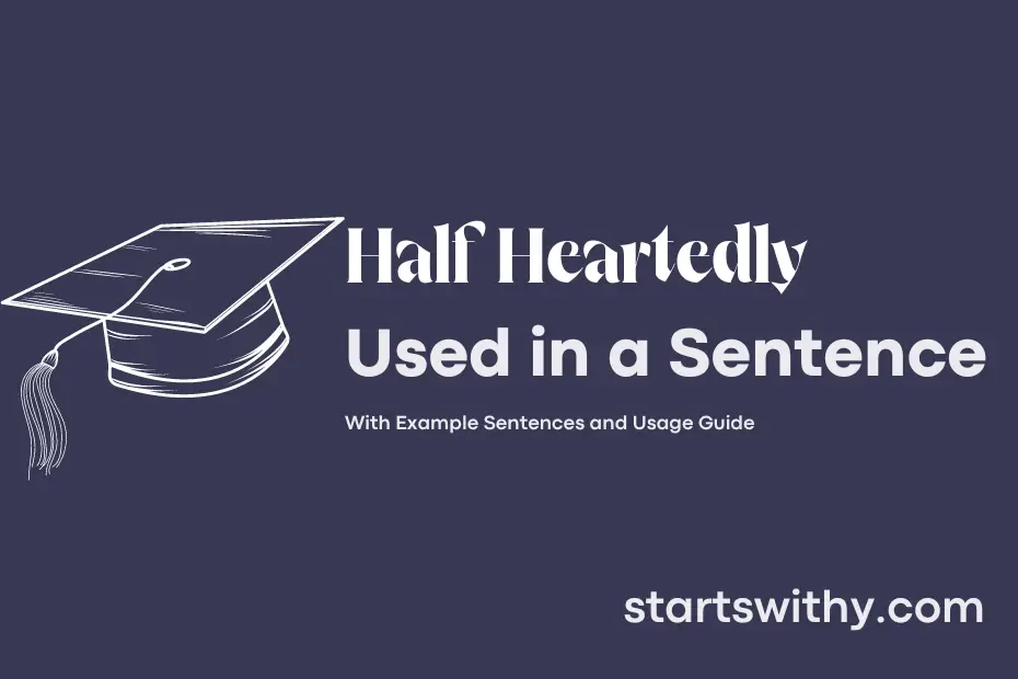 sentence with Half Heartedly