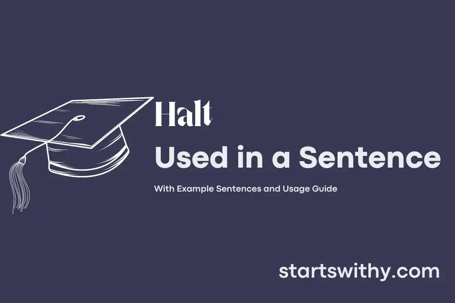 sentence with Halt