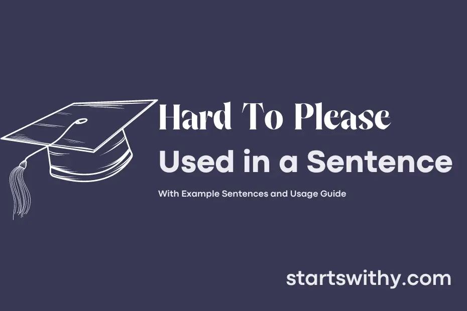 sentence with Hard To Please