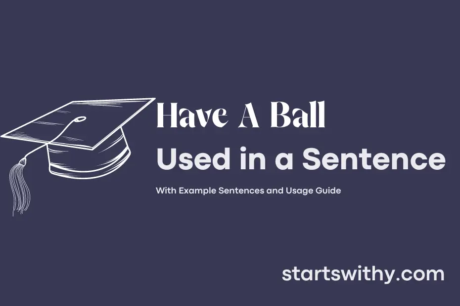 sentence with Have A Ball