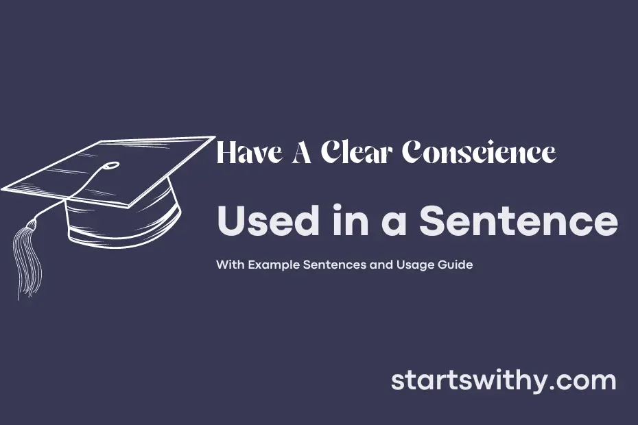 sentence with Have A Clear Conscience