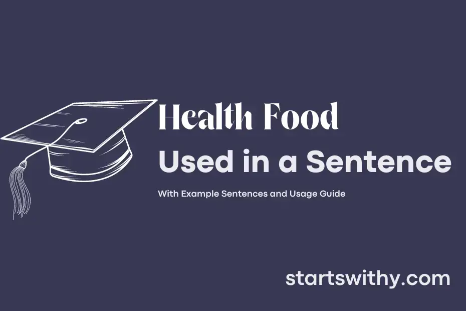 sentence with Health Food