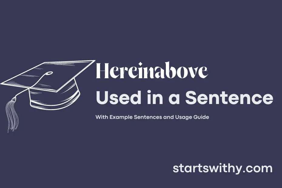 sentence with Hereinabove