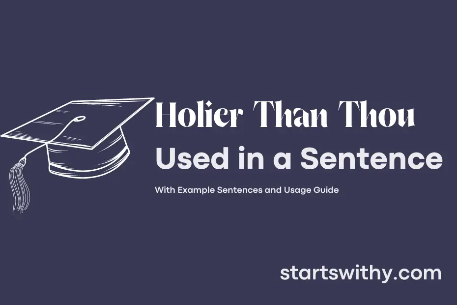 sentence with Holier Than Thou