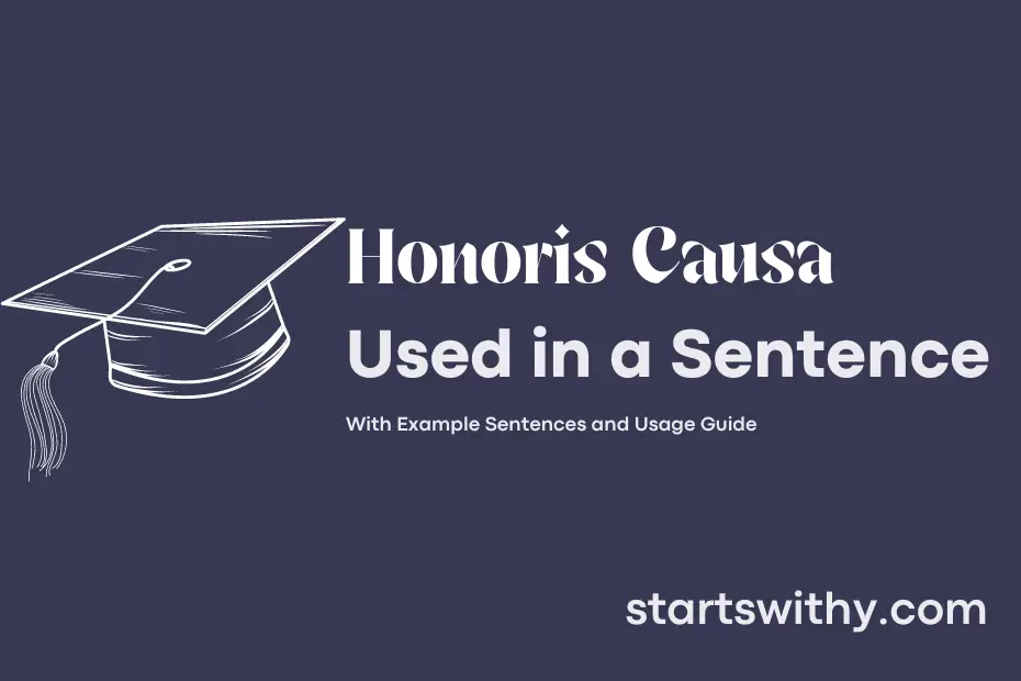 sentence with Honoris Causa