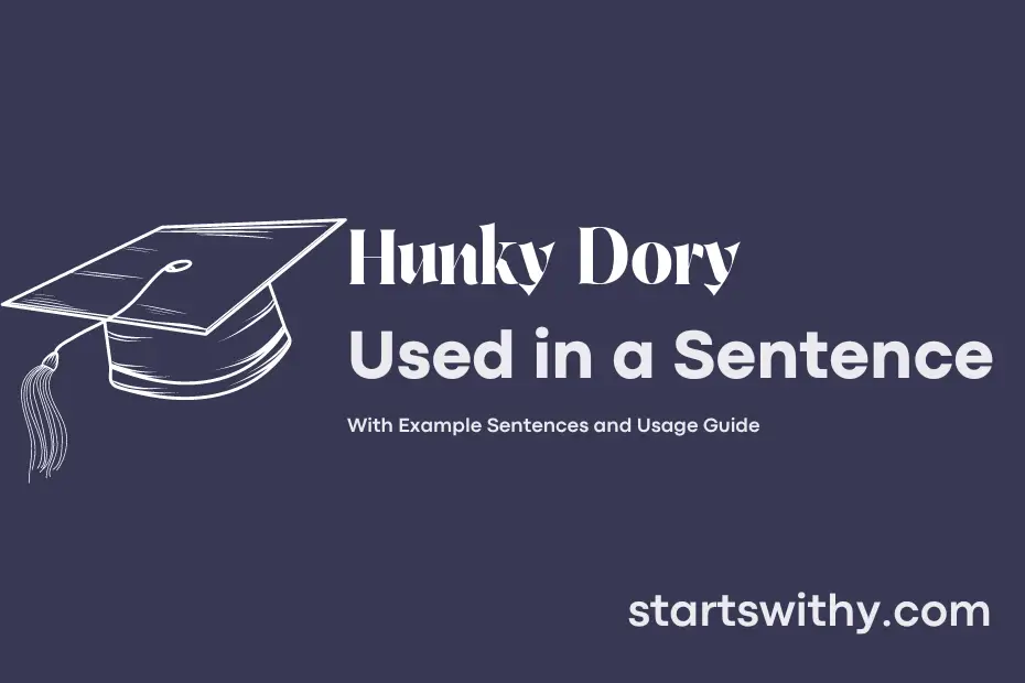 sentence with Hunky Dory