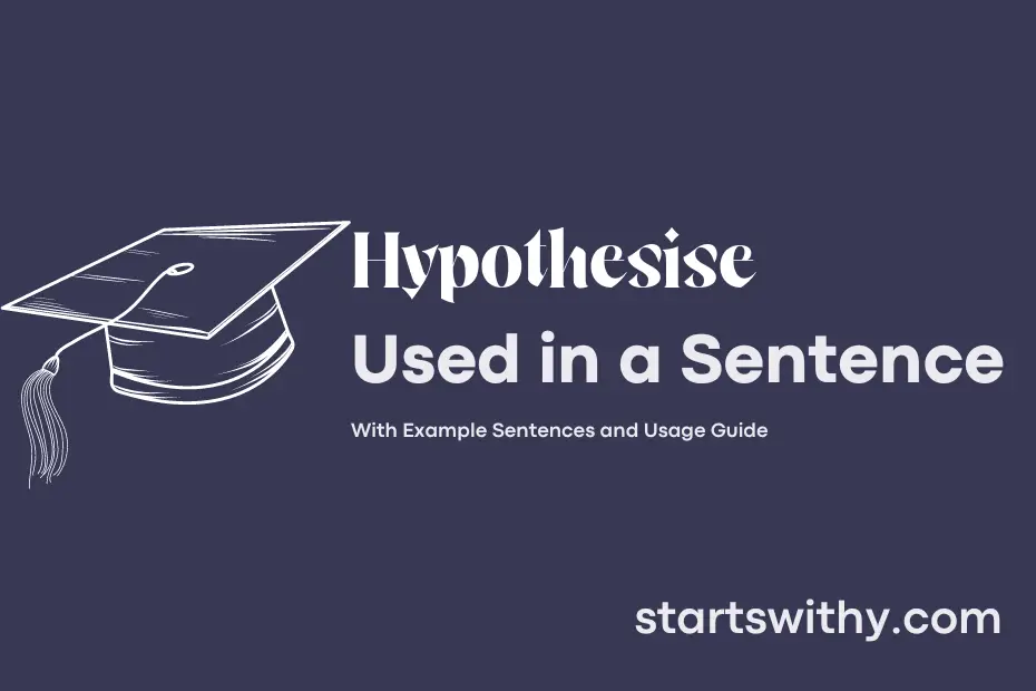 sentence with Hypothesise