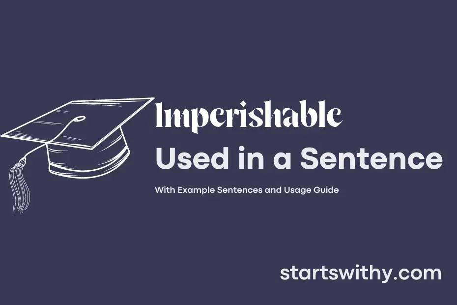 sentence with Imperishable