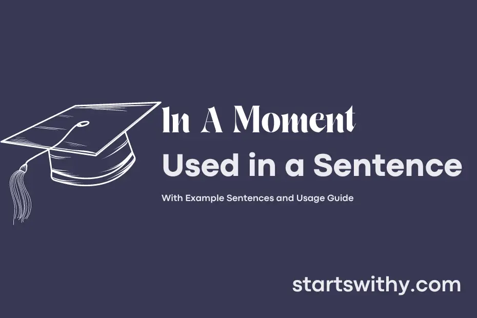 sentence with In A Moment