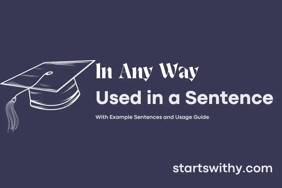 sentence with In Any Way