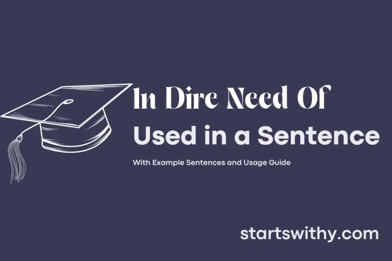 IN DIRE NEED OF in a Sentence Examples: 21 Ways to Use In Dire Need Of