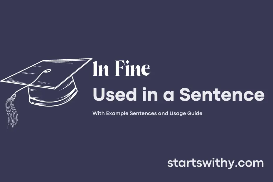 sentence with In Fine