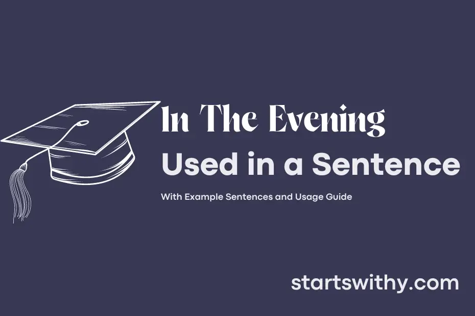 sentence with In The Evening