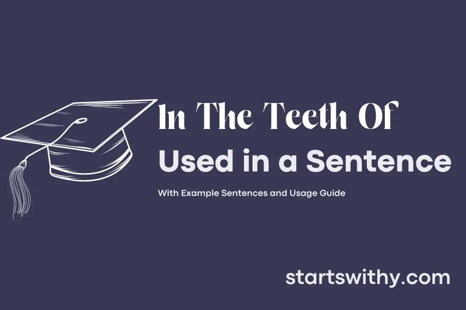 sentence with In The Teeth Of