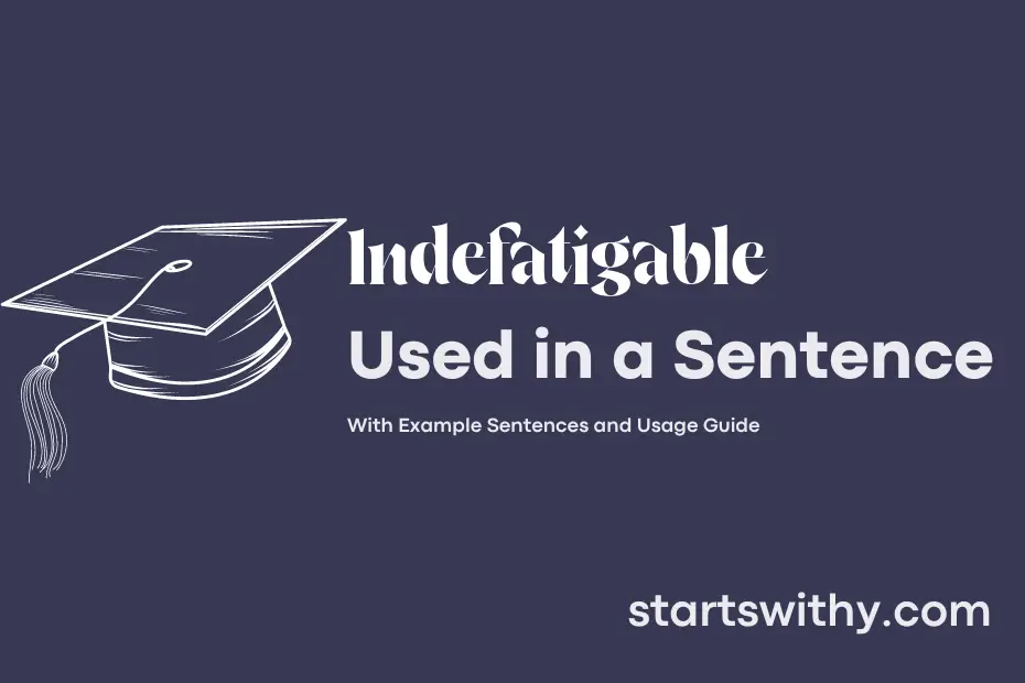 sentence with Indefatigable