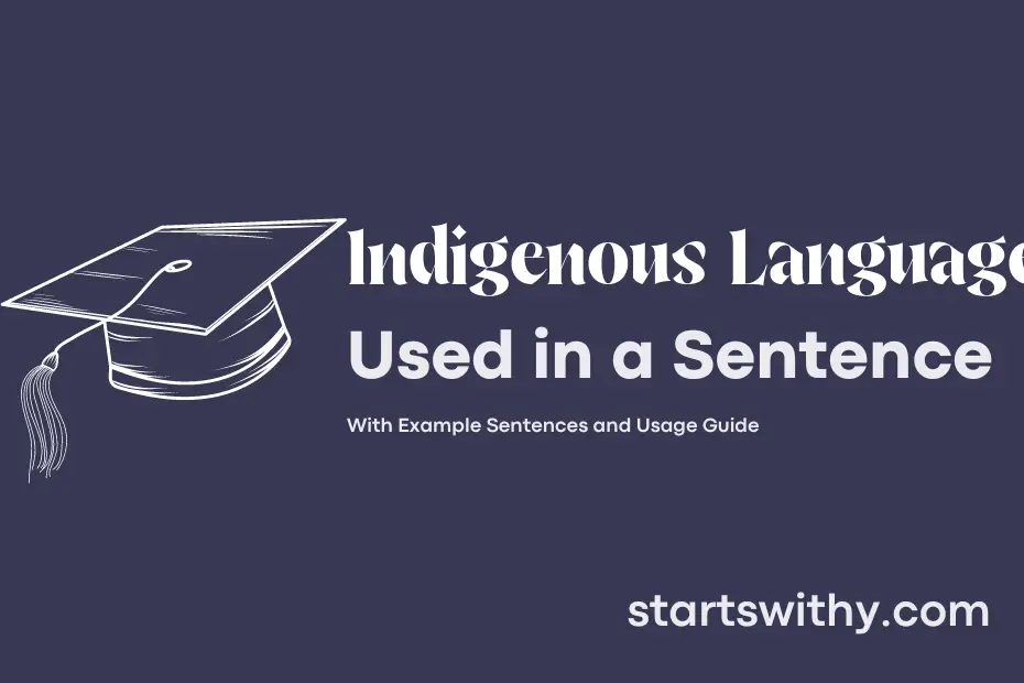 sentence with Indigenous Language