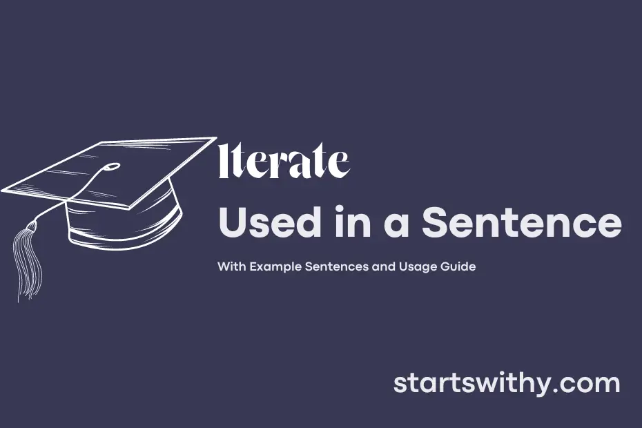 sentence with Iterate