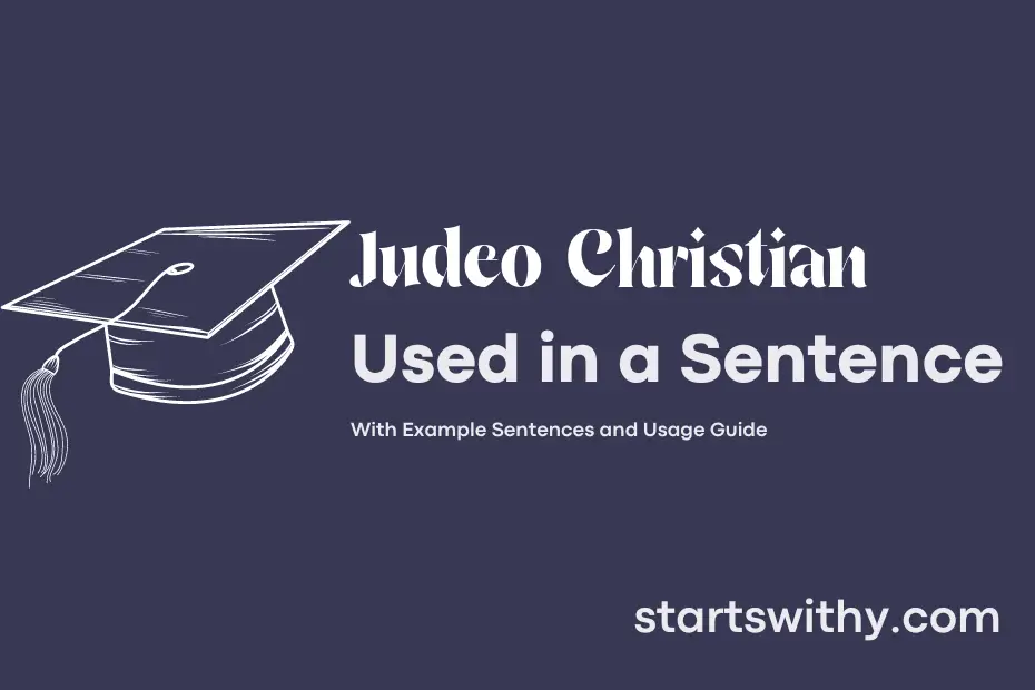 sentence with Judeo Christian