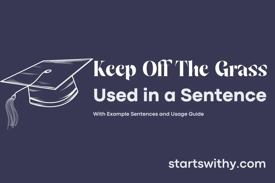 sentence with Keep Off The Grass